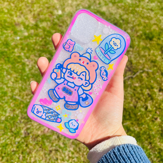 Bubble Gum Girl Sticker Resin Phone Case