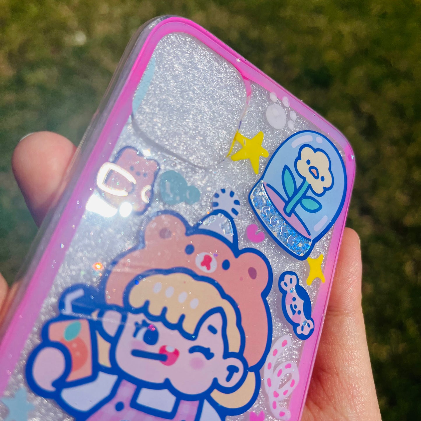 Bubble Gum Girl Sticker Resin Phone Case