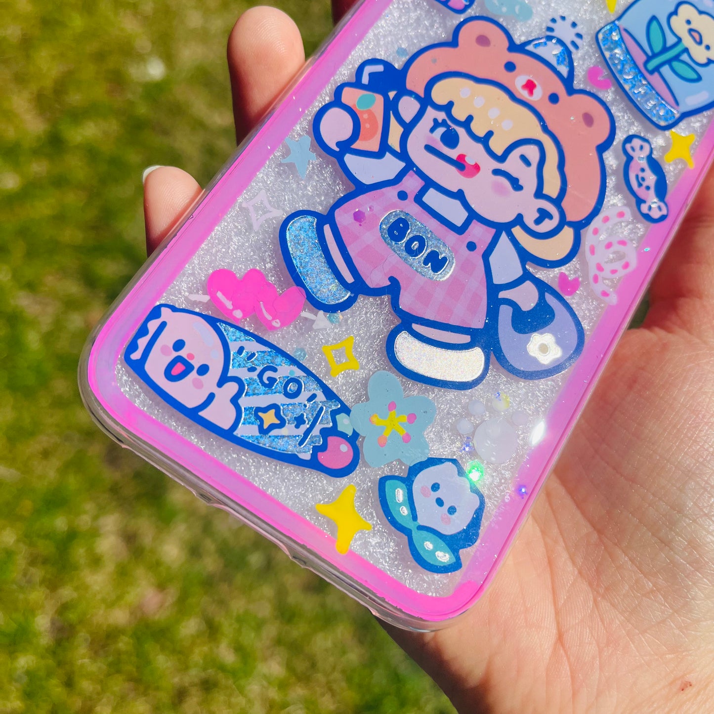 Bubble Gum Girl Sticker Resin Phone Case