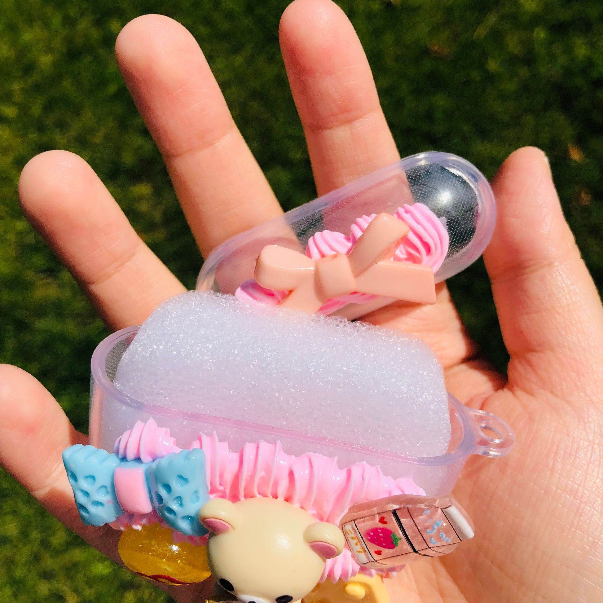 Pink Rilakkuma  DIY Decoden Handmade Custom Cream Phone Case for